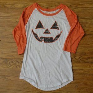 LOL Vintage Jack O Lantern Halloween Baseball Top